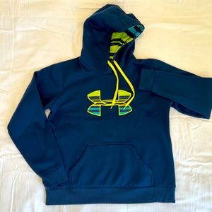 Under Armour UA Storm Navy Hoodie with Stripes inside Hood Size L